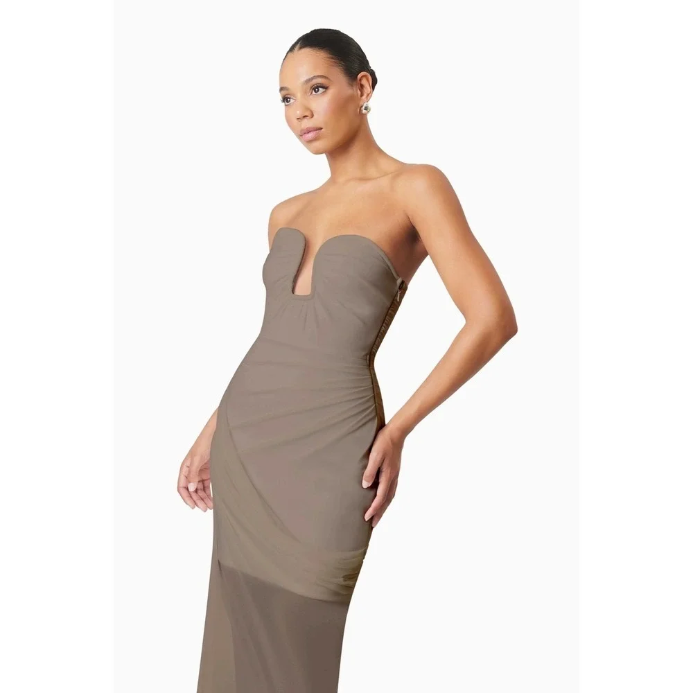 NWT Elliatt Phoebe Strapless Midi‎ Dress Sz Small $275